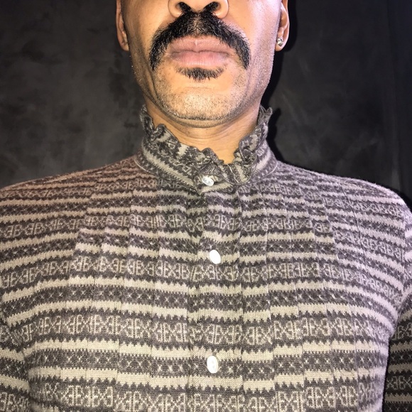 Number (N)ine Mens Wool Tuxedo Shirt - Picture 2 of 8